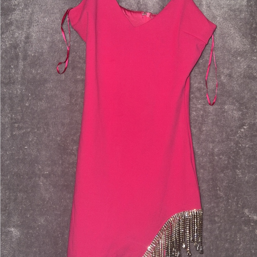 Windsor Pink Sheath Mini Dress Scoop Neck Sleeveless